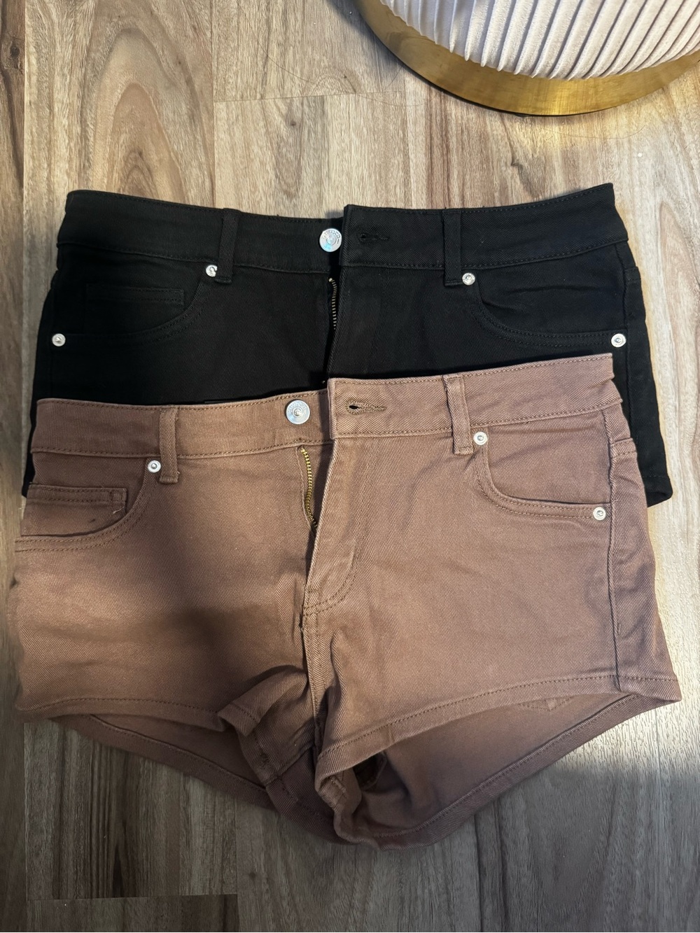 Bundle of 2 High-Rise Women’s micro Shorts — Black & Brown